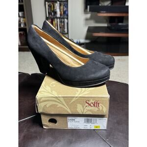 Sofft Gabie Black Suede Heels Size 8M NEW Women’s Comfort Dress Pumps NIB